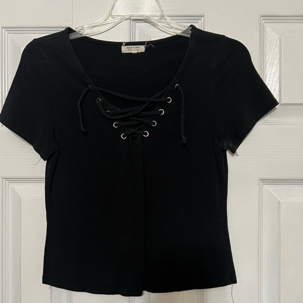 Lace up crop top